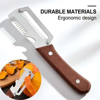 3 In 1 Peeler Knife Stainless Steel - Kitchen Tool Designed For Food Preparation And Daily Cooking Routine