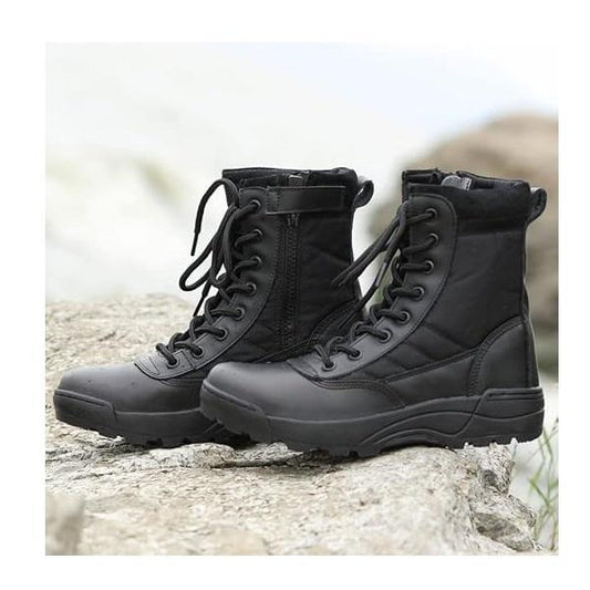Men Synthetic Leather Casual Calf Boots Black